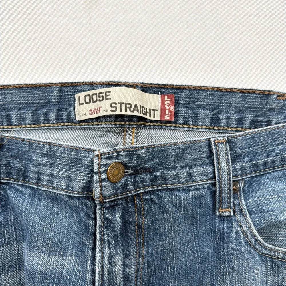 Levi's Jeans 569 Loose Straight Leg Blue Denim Mens 40x32
